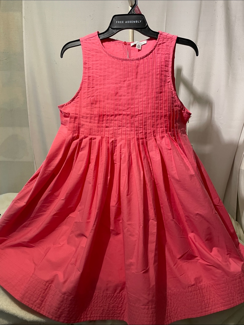 NEW Free Assembly Pink Pintuck Mini Dress